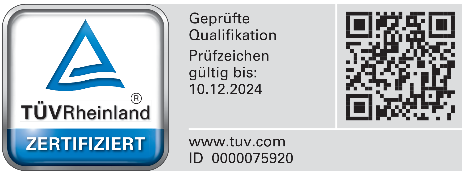 Zertifizierung TÜVRheinland
